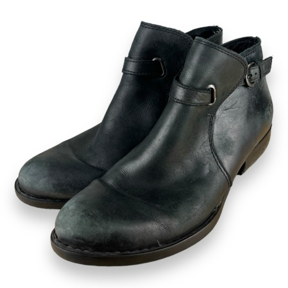 Born Shoes Jorgette Suede Black Buckle Western Rodeo Festival Strap Bootie‎
